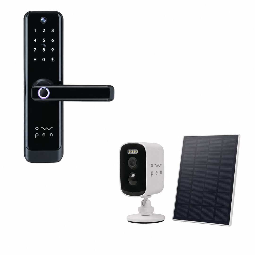 Pack Cerradura Ow-door Plus, Cámara con Cargador Solar Owpen®