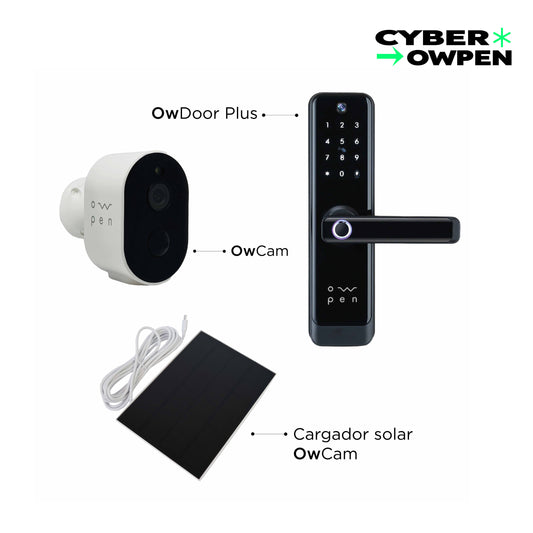 PREVENTA Pack Cerradura Ow-door Plus, Cámara y Cargador Solar Owpen®