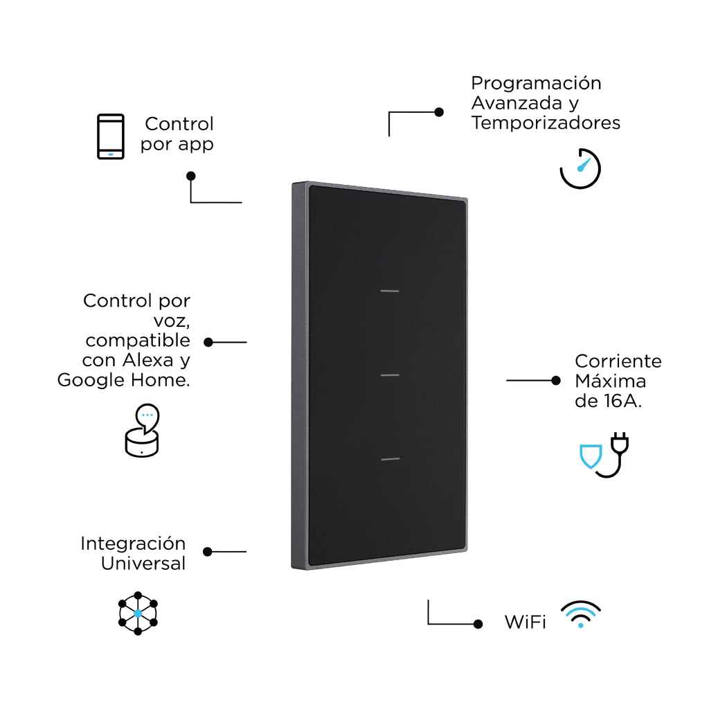 Ow-Switch Triple - Interruptor Inteligente Triple con Neutro