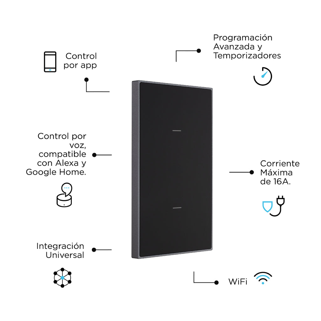 Ow-Switch Doble - Interruptor Inteligente Doble con Neutro